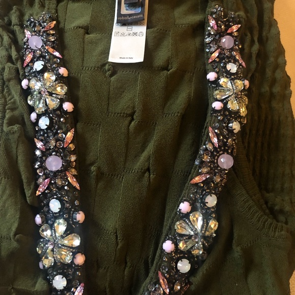 Roberto Cavalli scoop neck mini dress with crystal accents - size small - Picture 4 of 4